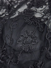 Gauze Mesh Floral Pattern Front Hollow Out High Waist Peplum Eyelash Lace Women Black Dress 2016 Casual Office Work Dress
