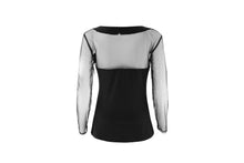 Gauze Mesh Solid Black O-Neck Blouse See Through Full Sleeve Slim Women Sexy Blouse Shirt 2016 Autumn Women Sexy Fashion Blouse