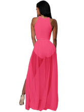 Gauze See Through Dress High Side Slit Two Piece Women Clothing Sexy Sleeveless Women Maxi Dress Sexy Club Party