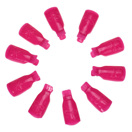 Goforward 10Pcs/Set Plastic Nail Art Soak Off Cap Clip UV Gel Polish Remover Wrap
