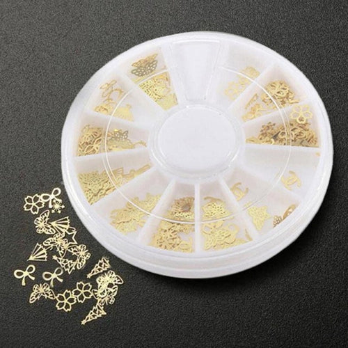 Gold/Silver Color Alloy Material 3D Gold Decal Stickers Nail Art Tip DIY Decoration Stamping Manicure Anne