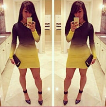 Gradient Bodycon Dresses Women Clothing Vestidos Robe Summer Style Women Dress Black Summer Dress 2015 Dresses Vestido