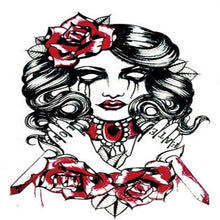 HOT New Arrival 22*15cm Ghosts Red Rose Female Killer Arm Tattoo Sticker Big Picture Simulation tatouage temporaire femme Anne