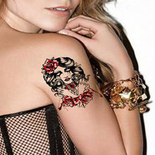 HOT New Arrival 22*15cm Ghosts Red Rose Female Killer Arm Tattoo Sticker Big Picture Simulation tatouage temporaire femme Anne