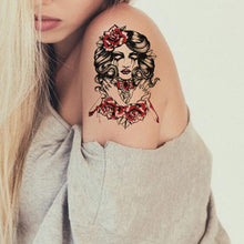 HOT New Arrival 22*15cm Ghosts Red Rose Female Killer Arm Tattoo Sticker Big Picture Simulation tatouage temporaire femme Anne