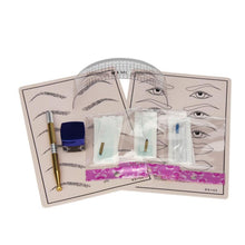 HOT New Arrival Silicone,plastic,Stainless Steel Permanent Makeup Microblading Eyebrow Tattoo kit Pen Needle Paste Skin Ruler