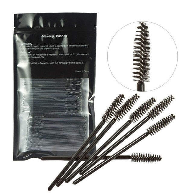 HUAMIANLI 100% brand new and high quality 100PCS Make Up Brush Synthetic Fiber One-Off Disposable Eyelash Brush maquillaje Anne