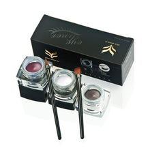 HUAMIANLI 11*4*4cm Application is easy 3 PCS Mini Eyeliner Gel Cream With Brush Makeup Cosmetic Black Life Waterproof Anne