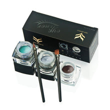 HUAMIANLI 11*4*4cm Application is easy 3 PCS Mini Eyeliner Gel Cream With Brush Makeup Cosmetic Black Life Waterproof Anne