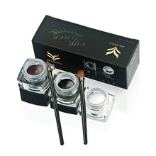 HUAMIANLI 11*4*4cm Application is easy 3 PCS Mini Eyeliner Gel Cream With Brush Makeup Cosmetic Black Life Waterproof Anne