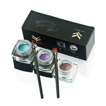 HUAMIANLI 11*4*4cm Application is easy 3 PCS Mini Eyeliner Gel Cream With Brush Makeup Cosmetic Black Life Waterproof Anne