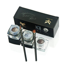 HUAMIANLI 11*4*4cm Application is easy 3 PCS Mini Eyeliner Gel Cream With Brush Makeup Cosmetic Black Life Waterproof Anne