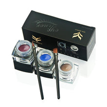 HUAMIANLI 11*4*4cm Application is easy 3 PCS Mini Eyeliner Gel Cream With Brush Makeup Cosmetic Black Life Waterproof Anne