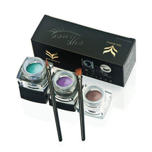 HUAMIANLI 11*4*4cm Application is easy 3 PCS Mini Eyeliner Gel Cream With Brush Makeup Cosmetic Black Life Waterproof Anne