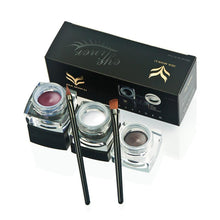 HUAMIANLI 11*4*4cm Application is easy 3 PCS Mini Eyeliner Gel Cream With Brush Makeup Cosmetic Black Life Waterproof Anne