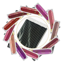 HUAMIANLI new style 50pcs Disposable Black Bar Lip Brush + Matte Lip Gloss Makeup Combination wooden hair accessories Anne