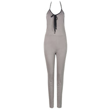 Halter Backless Front Tie Up Knot Spaghetti Strap Long Jumpsuit Sexy Club Jumpsuit Wholesale Summer 2016 Clothing Woman Jumpsuit
