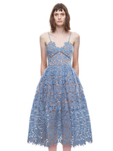 Handmade Crochet Floral Pattern Hollow Out V Neck Spaghetti Strap Women Sexy Sundress See Through Runway New Sweet Dress