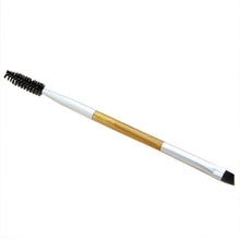 High Quality Bamboo Material 1PCS Makeup Bamboo Handle Double Eyebrow Brush + Eyebrow Comb eyeshadow brush set Anne
