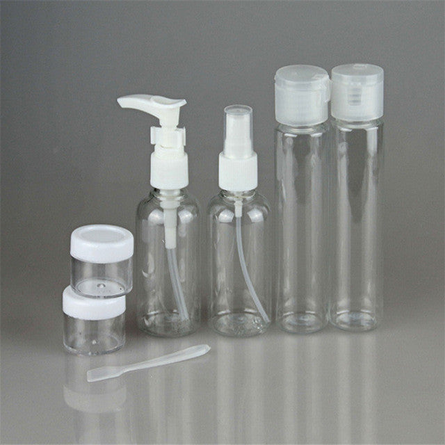 Holiday Set with Clear Plastic Material 7pcs Set Empty Tubes Cosmetic Cream Travel Lotion Containters Packing Empty Bottle Anne