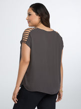 Hollow Out Grey Shirt V Neck Short Sleeve Big Size Plus Sizes 2Xl 3Xl Womans Casual Summer Blouse Elegant Top Fashion 2016