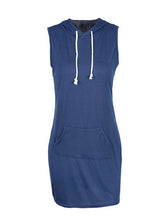 Hooded Sleeveless Pocket Bodycon Casual Mini Short Dress 2016 New Style Summer Dress Fashion New Arrival