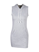 Hooded Sleeveless Pocket Bodycon Casual Mini Short Dress 2016 New Style Summer Dress Fashion New Arrival