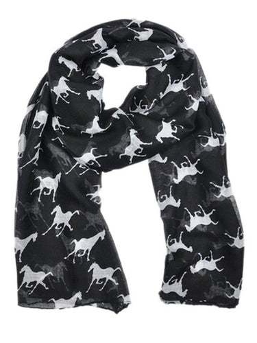 Horse Print Chiffon Scarf Wrap Shawl Soft Neck Women Scarves Womens Summer Scarves Spring Quality New Arrival 2016 Lady Fashion