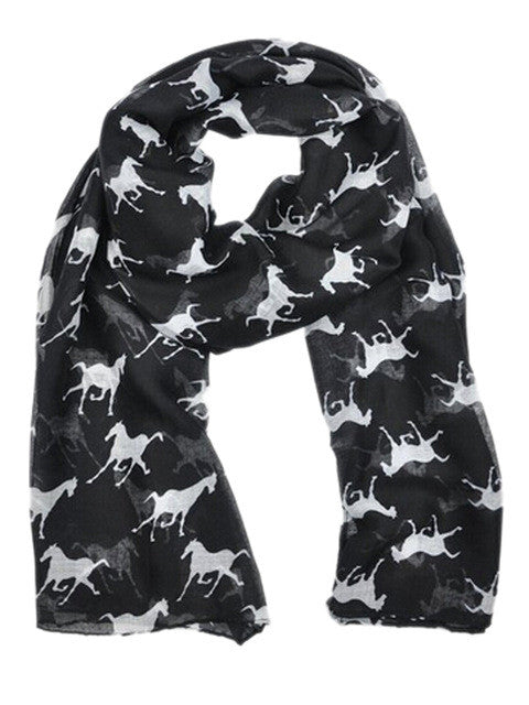Horse Print Chiffon Scarf Wrap Shawl Soft Neck Women Scarves Womens Summer Scarves Spring Quality New Arrival 2016 Lady Fashion