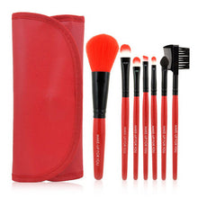 Hot 7 Pcs Wood Makeup Brush Set Make up Cosmetic Tools Bag Beauty Brushes Eyeshadow Eyeliner Power Foundation Lip Brush Set Kits