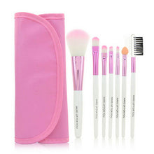 Hot 7 Pcs Wood Makeup Brush Set Make up Cosmetic Tools Bag Beauty Brushes Eyeshadow Eyeliner Power Foundation Lip Brush Set Kits