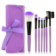 Hot 7 Pcs Wood Makeup Brush Set Make up Cosmetic Tools Bag Beauty Brushes Eyeshadow Eyeliner Power Foundation Lip Brush Set Kits
