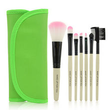 Hot 7 Pcs Wood Makeup Brush Set Make up Cosmetic Tools Bag Beauty Brushes Eyeshadow Eyeliner Power Foundation Lip Brush Set Kits