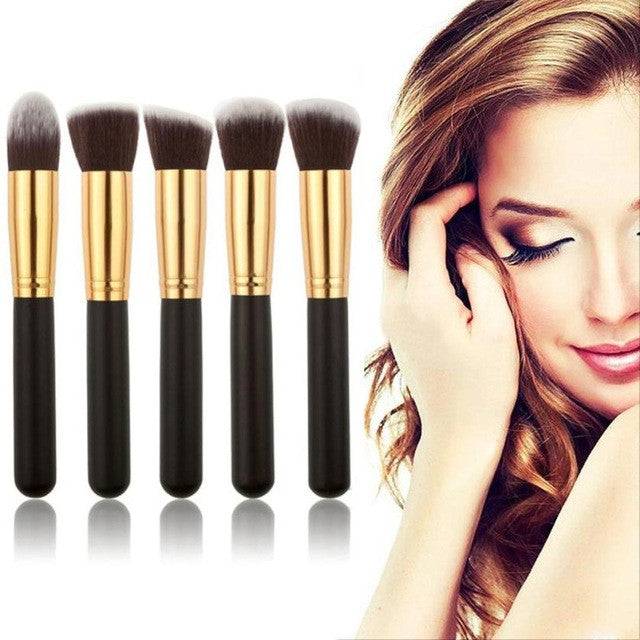 Hot Fashion Novelty 5PCS Cosmetic Set Eyeshadow Foundation Wood Pro MakeUp Brush Tools Anne