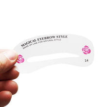 Hot Sale 24 Styles Eyebrow Shaping Stencils Grooming Kit Makeup Shaper Set Template Tool long lasting ABS plastic stencil Anne