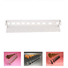 Hot Sale 33.5*5.6*0.4cm 10 Holes Brush Storange PlaceOrganizer Clear Acrylic 10 Lattices Cosmetic Display Shelf 2017 Anne