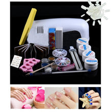 Hot Sale 9W Dryer Lamp Tube UV Gel Kit Brush Buffer Guides Toe Seperator Glitter Powder Liquid Tools Nail Tips Glue DIY Kit Anne