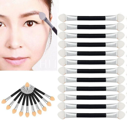Hot selling 12Pcs Makeup Double-end Eye Shadow Eyeliner Brush Sponge Applicator Tool free shipping Lowest Price