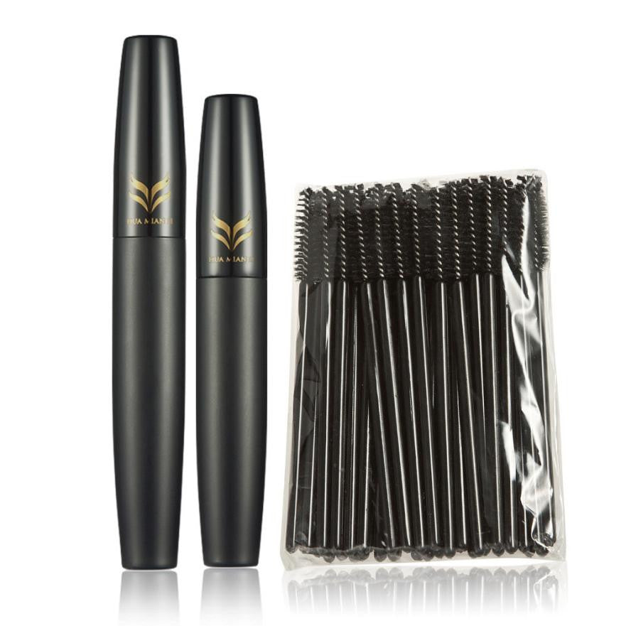 Huamianli Hot Sale 100% Brand new and high quality 50pcs Disposable Black Eyelash Curler + 3D Mascara Makeup Combination Anne