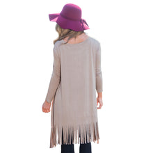 Khaki Solid O-Neck Full Sleeve Fringe Blouse High And Low A Line Tassel Ruched Blouse 2016 Autumn New Top Casual Loose Blouses