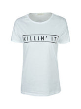 Killin It Letter Print Simple Women T Shirt Summer Girl Casual Tee Fashion Tshirt 2016 T-Shirt Harajuku Black White Short Sleeve
