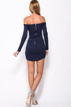 Kint Mini Hip Package Blue Zipper Dresses Slash Neck Full Sleeve Solid Dress 2016 Women Summer Fashion Dress Autumn Fall