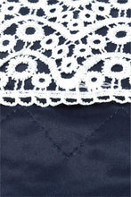 Knee Length Poyester Flower Dark Embroidered Blue Skater Dress Vintage Elegant Dress Lady Retro Causal 2016 Women Spring Fashion