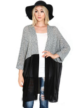 Knitting Patchwork Chiffon Cardigan Black Blouse Full Sleeve See Through Women Casual Summer Blouses 2016 Women Fall Blouse Fall