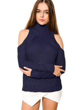 Knitting Solid White Turtleneck Full Sleeve Strapless Blue Sweater 2016 New Fashion Top Women Autumn Slim Elegant Sweater