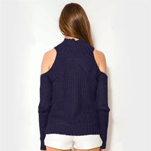 Knitting Solid White Turtleneck Full Sleeve Strapless Blue Sweater 2016 New Fashion Top Women Autumn Slim Elegant Sweater