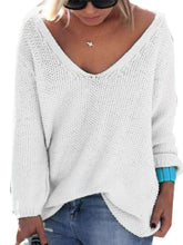 Knitting V-Neck Solid Casual Full Sleeve Blouse White 2016 Women Autumn New Arrival Fashion Top Fall Casual Pink Blouses
