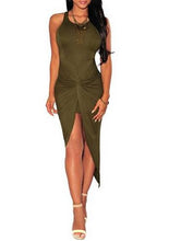 Knotted Front Ruched Tank High Low Sun Dress Sexy Club Dress 2017 Bodycon Dresses Sun For Women Fashion New Dress Summer Clothes
