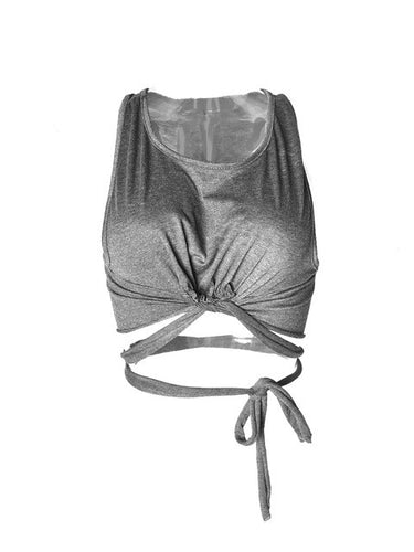Knotted Front Tops Crops For Summer Fashion Vest Sleeveless Casual Tank Sexy Tie Up Top Summer Cropped Tank Top For Women