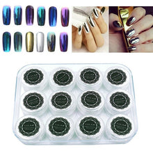 LULAA 12 Colors Nail Glitter Powder Shinning Nail Mirror Powder Makeup Art DIY Chrome Pigment With Sponge Stick Most Popular